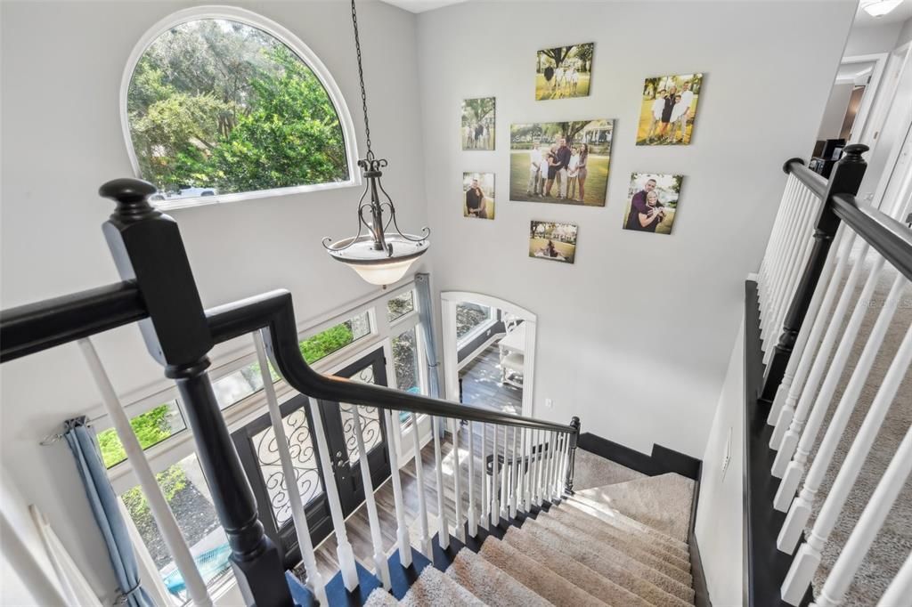 View from upstairs of the grand foyer entrance