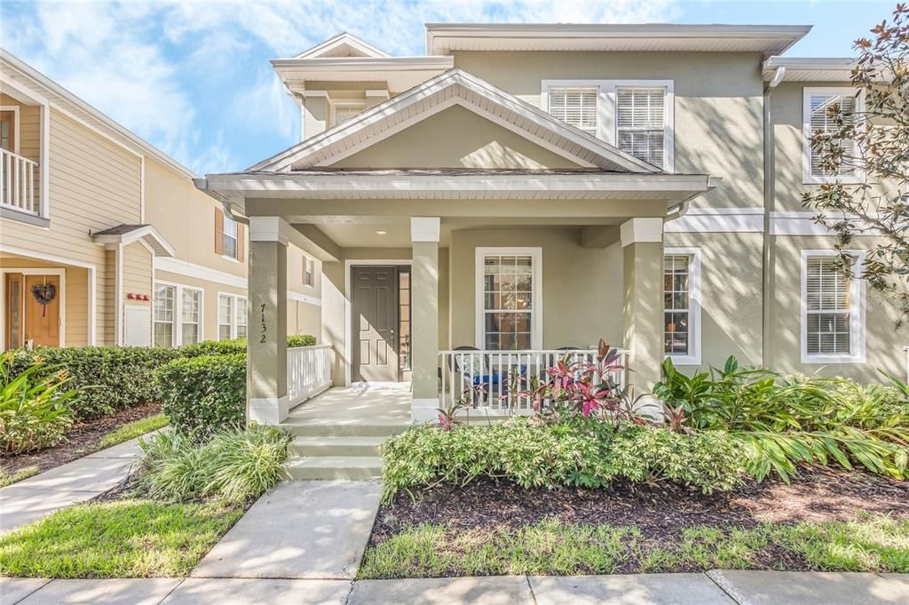 Welcome to Ashley Park at Harmony and the epitome of LOW MAINTENANCE living in this beautiful 3-bedroom, 2.5-bath END-UNIT condo that feels more like a townhome complete with a 2-CAR GARAGE!