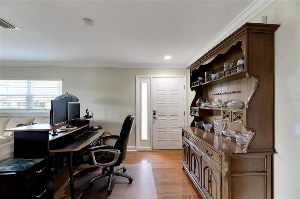 Extended Family Room Being Used as an In-Home Office