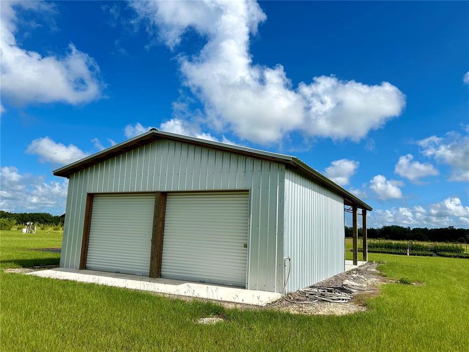 Front view of barn