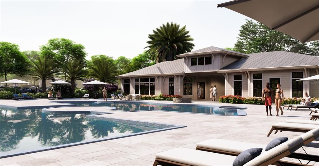 Clubhouse and pool - to be built - Virtual Rendering provided by delveloper