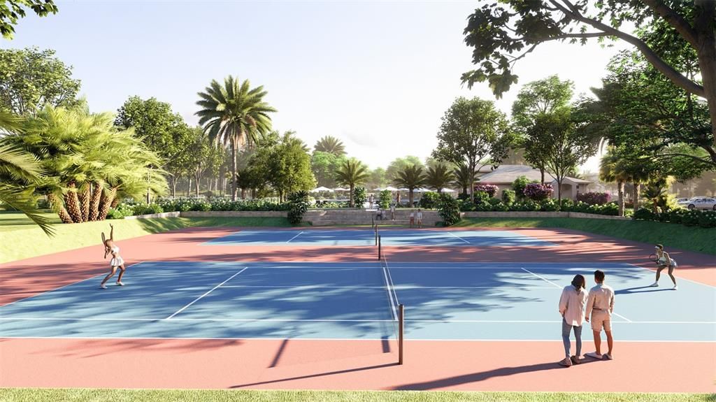 Planned Tennis Courts - Virtual rendering provided by developer