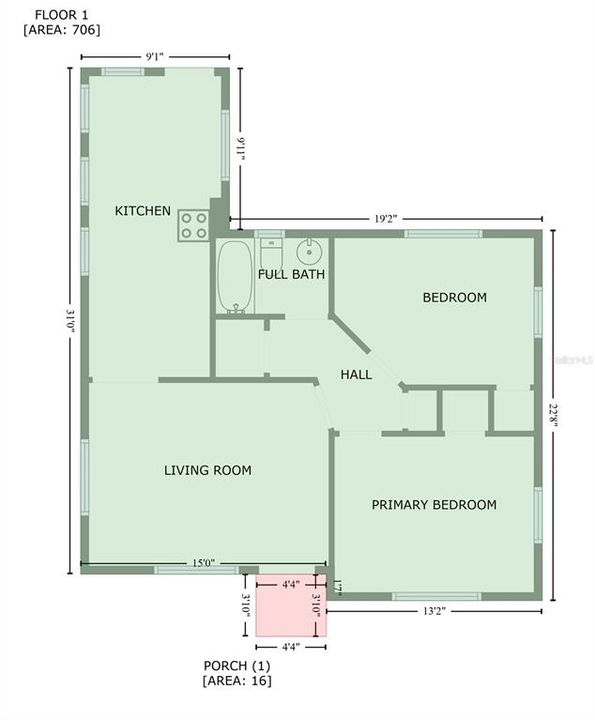 Active With Contract: $315,000 (2 beds, 1 baths, 766 Square Feet)