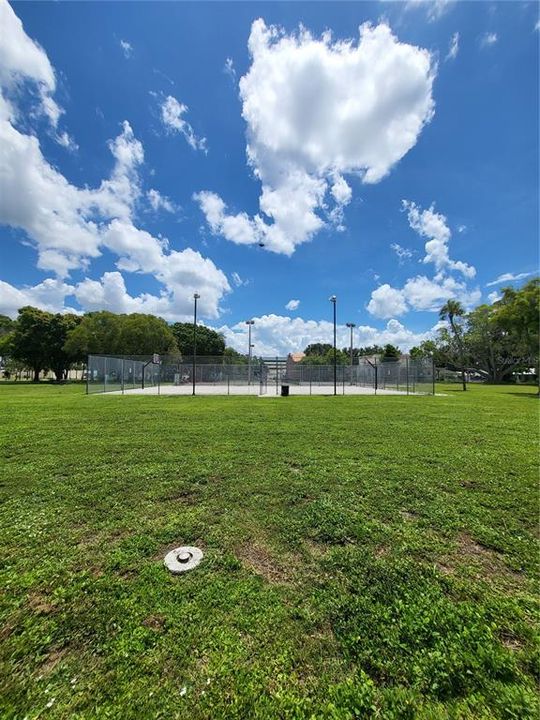 Community tennis and basketball courts