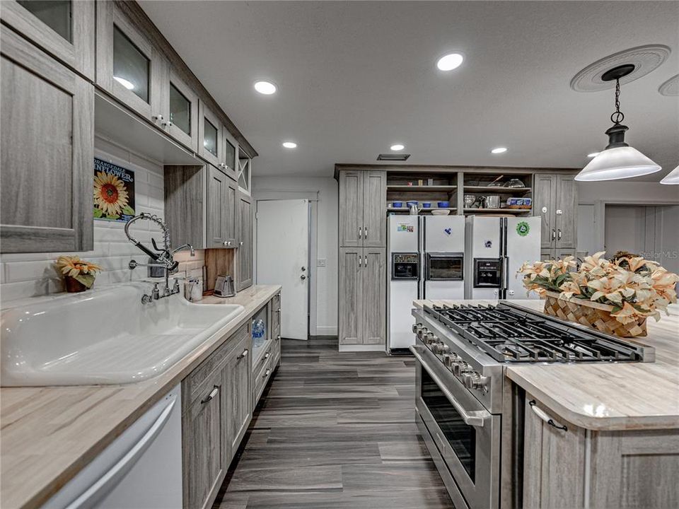 Main house kitchen with antique sink