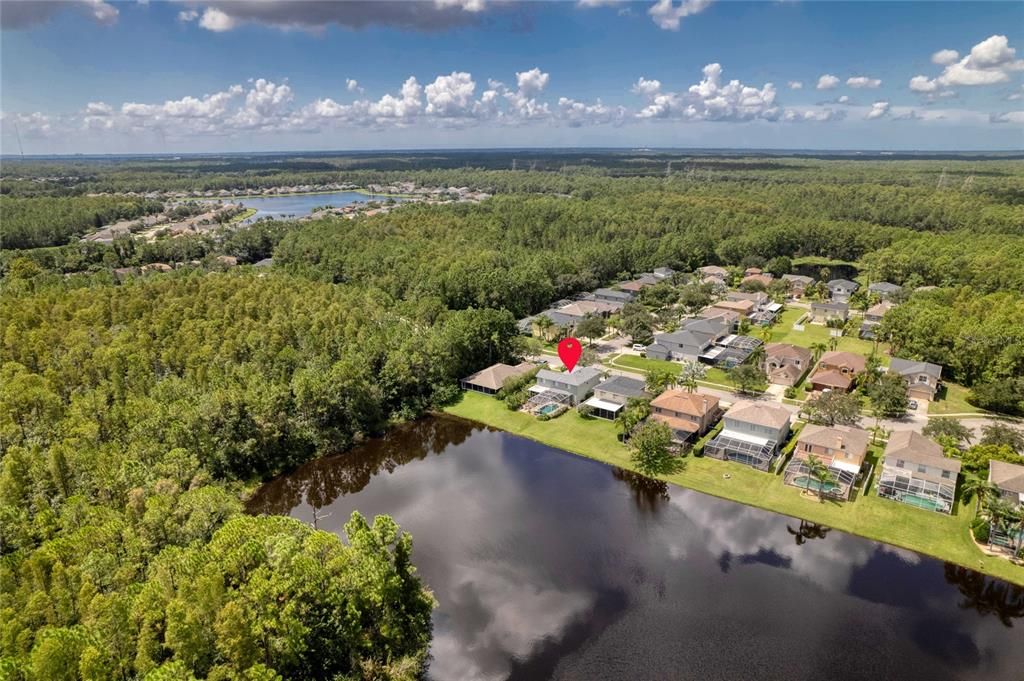 The lot is so private - Check out the Aerial view from the rear of the home