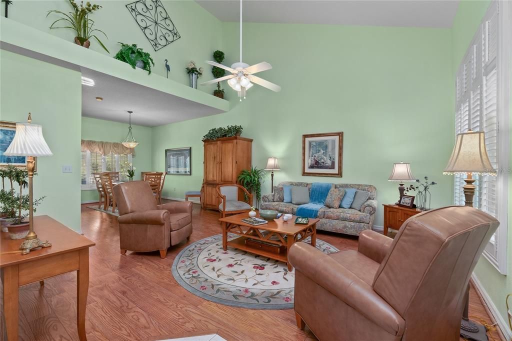 Lots of natural light filters through the Plantation Shutters into the front of the home