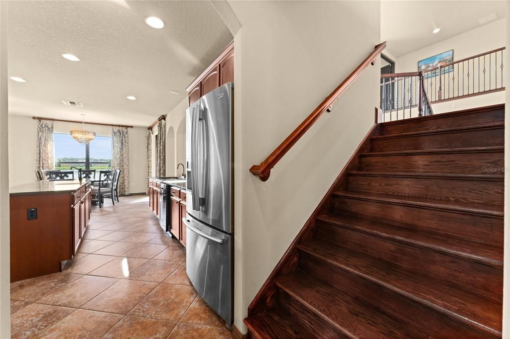 Access to stairway and Kitchen from Entertaining/flex space