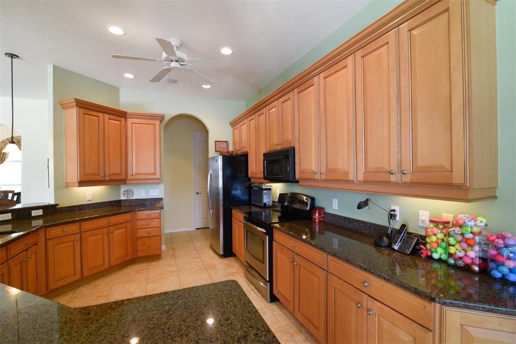 The ample amounts of cabinets and counter space will bring happiness to the household chef.