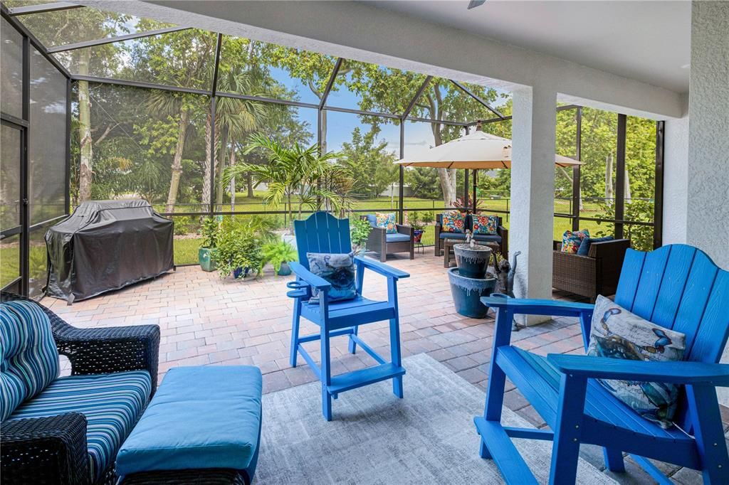 Relaxing lanai for BBQs and Entertaining