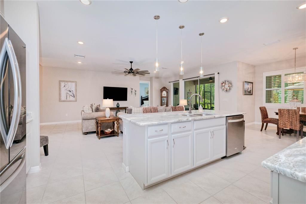 Open Kitchen Island to Living Area