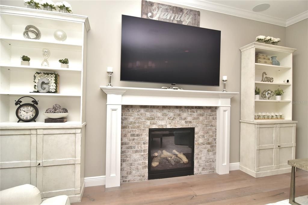 Gas fireplace in great room.