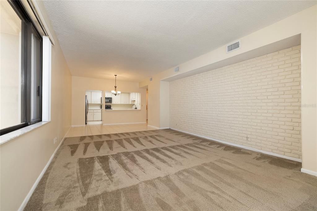 Living Room & Dining Area and accent wall