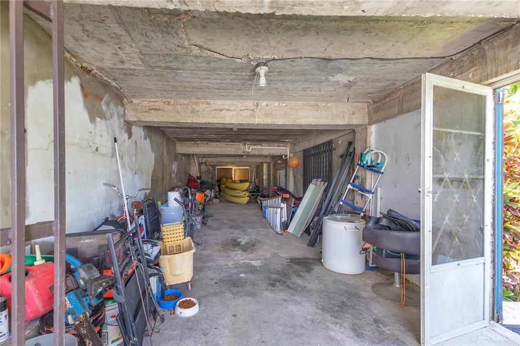 Storage below the main house