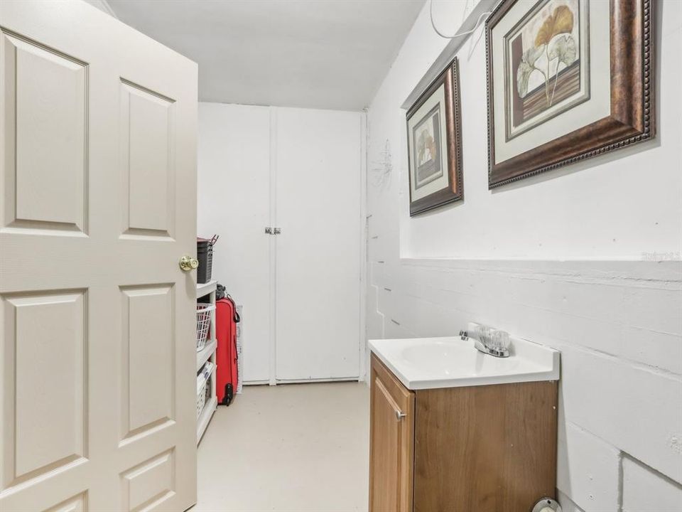 Laundry room in garage