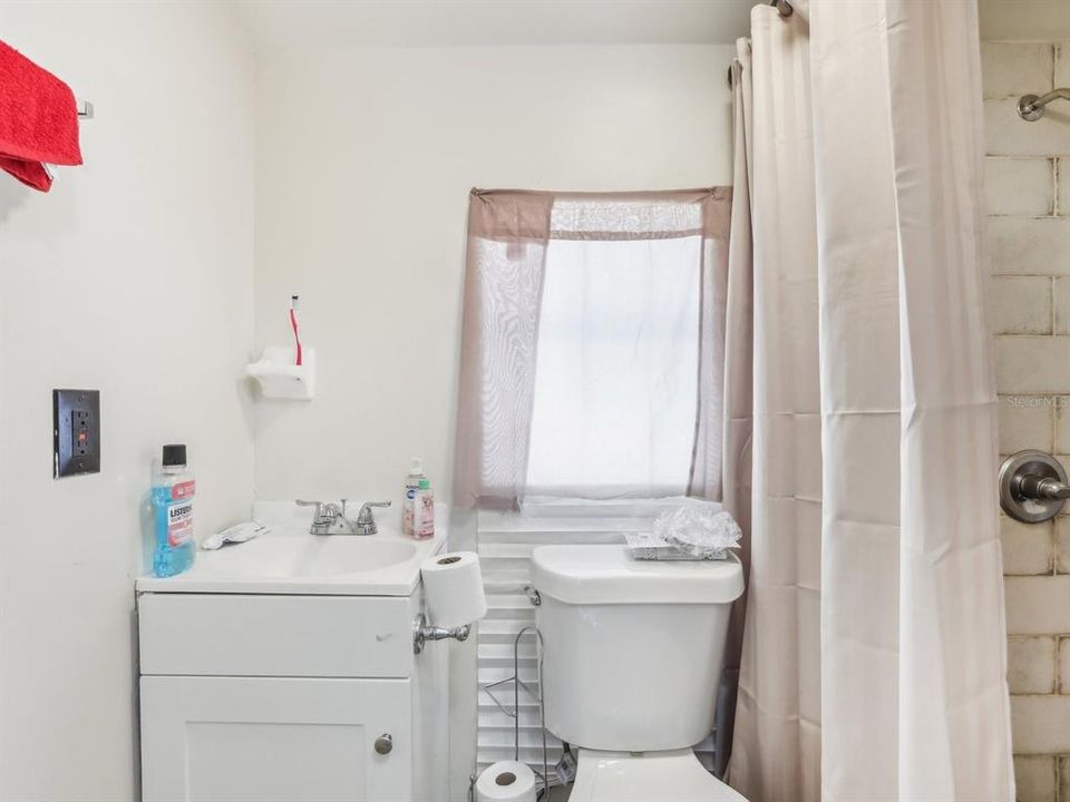 Bathroom in converted living space