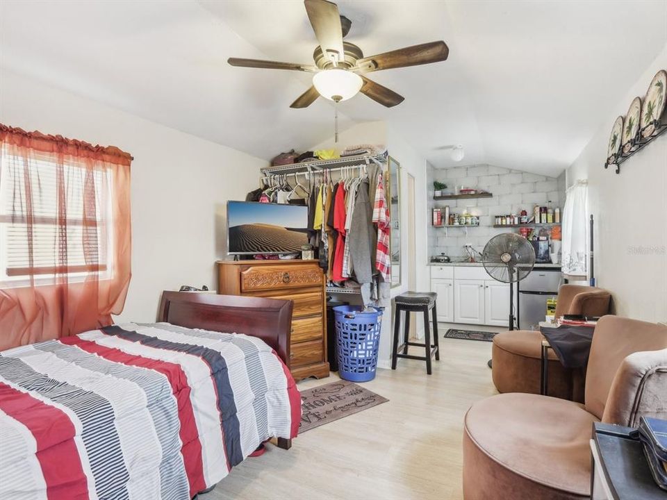 Living space in converted shed