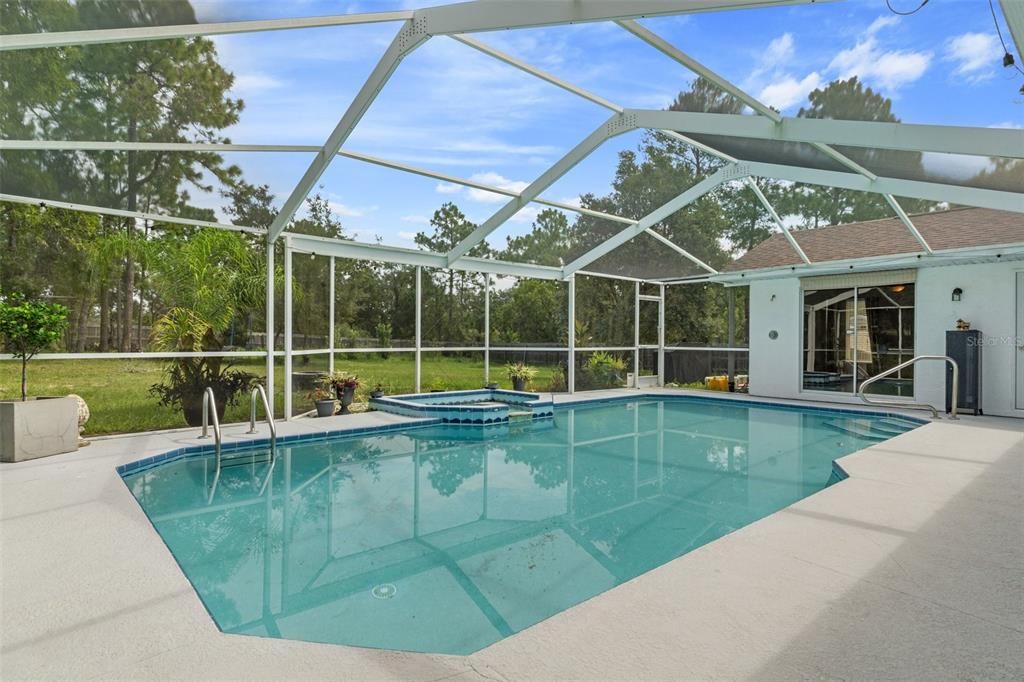 Screened pool area.