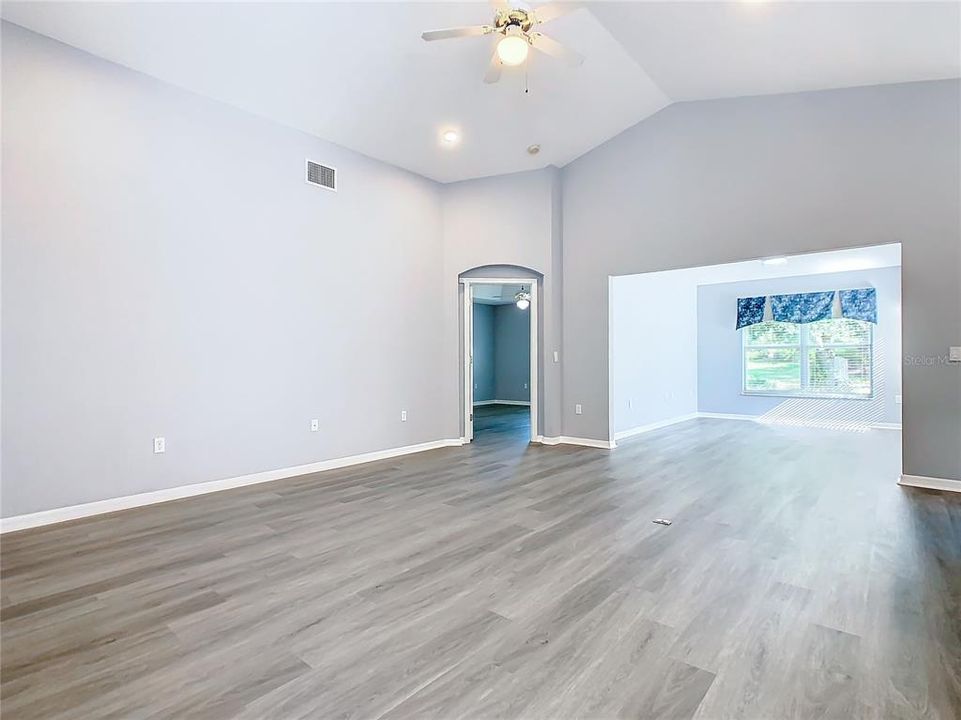 View of living room and 2nd flex room