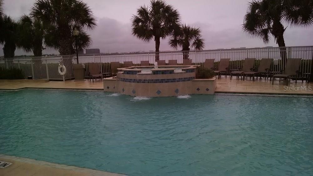 Community pool overlooking Tampa Bay