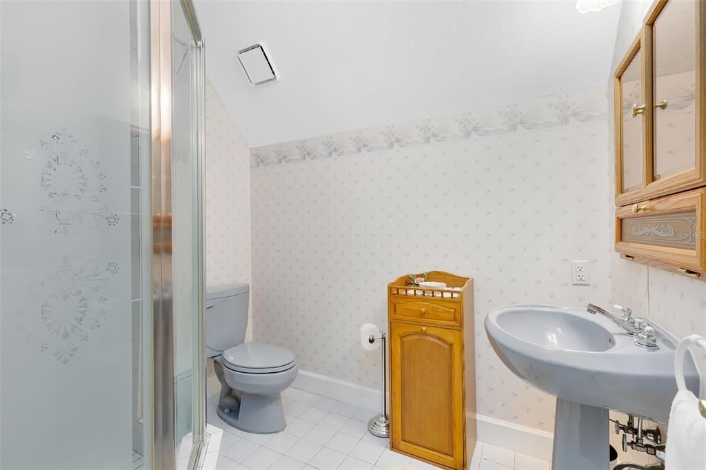 Upstairs Bathroom with Large Tile Shower