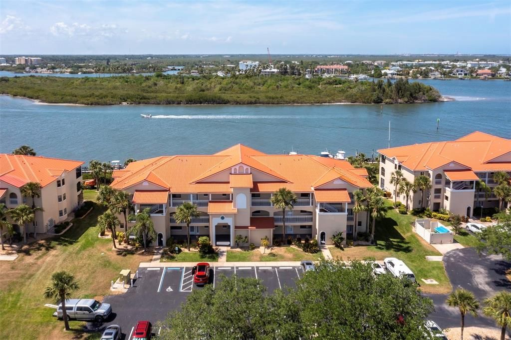 Front view of condo on river/intercoastal