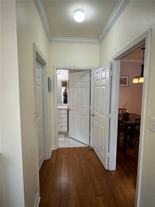 hallway to master bathroom