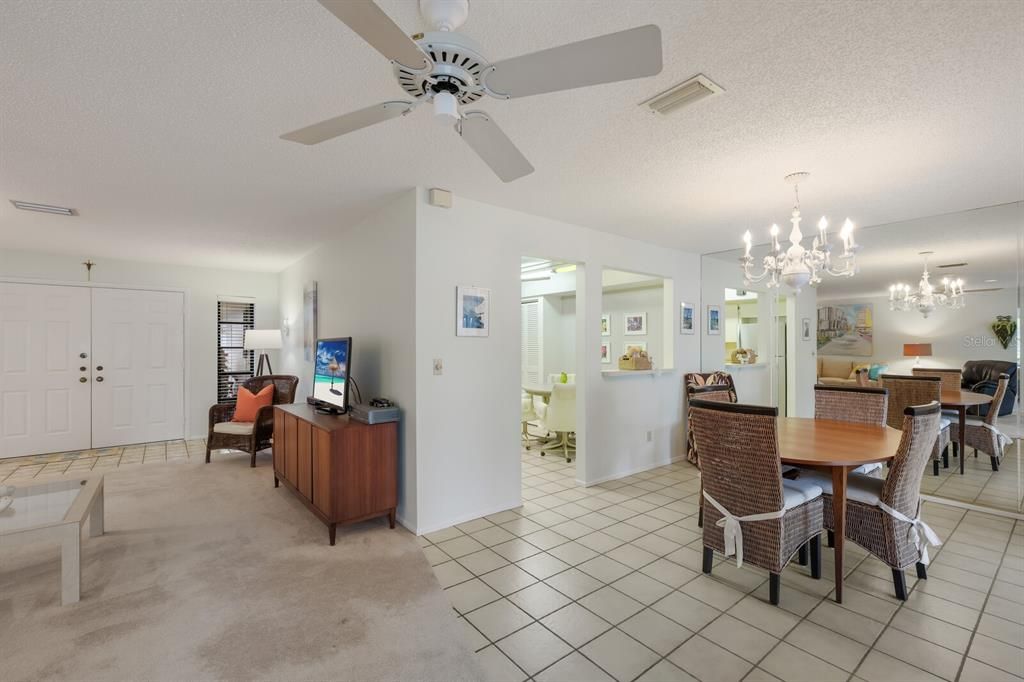 Open dining room to the living room and kitchen