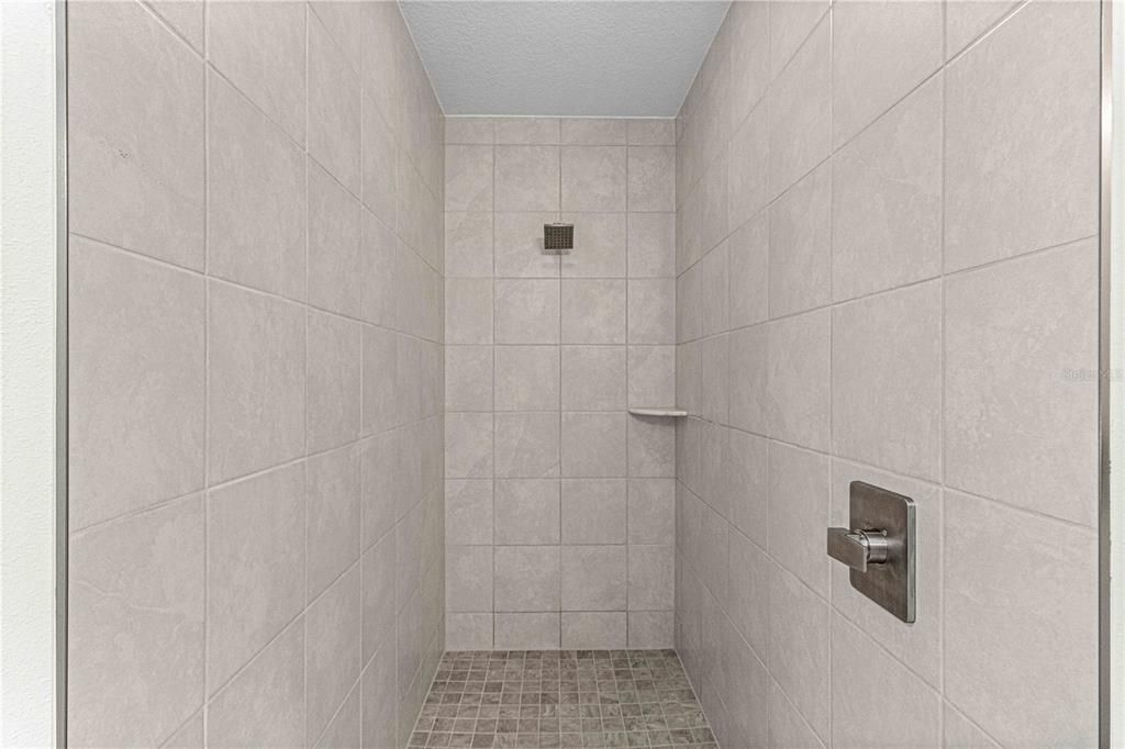 Oversized tiled walk in shower