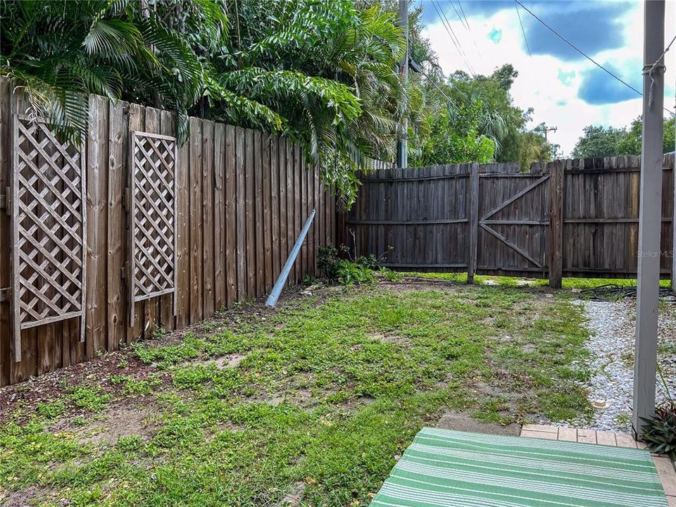 spacious, oversized backyard