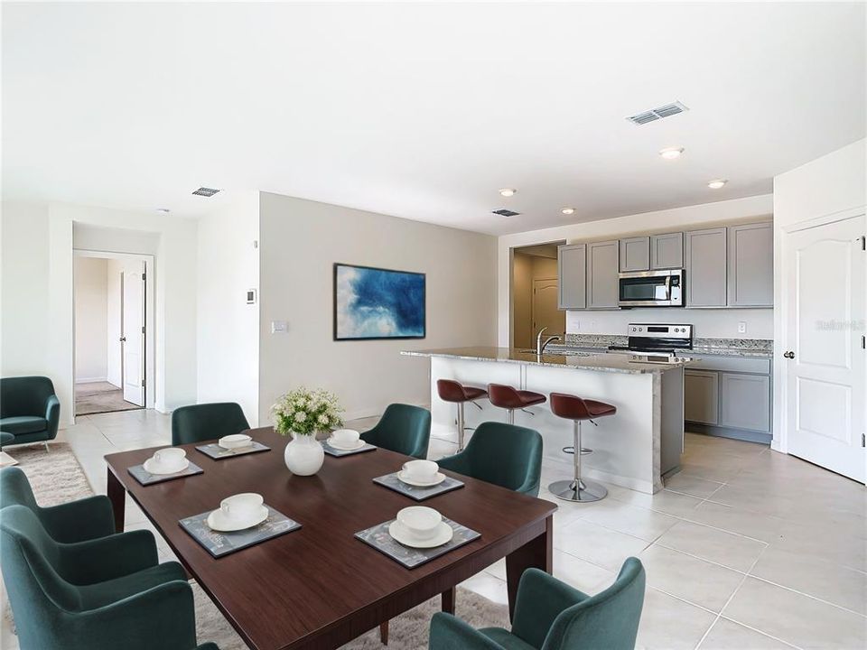 Virtual Staging Kitchen/Dining area.