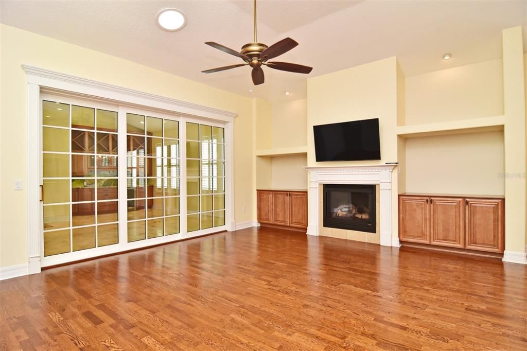 Family Room with Adjacent Bonus Room- Privacy Sliders