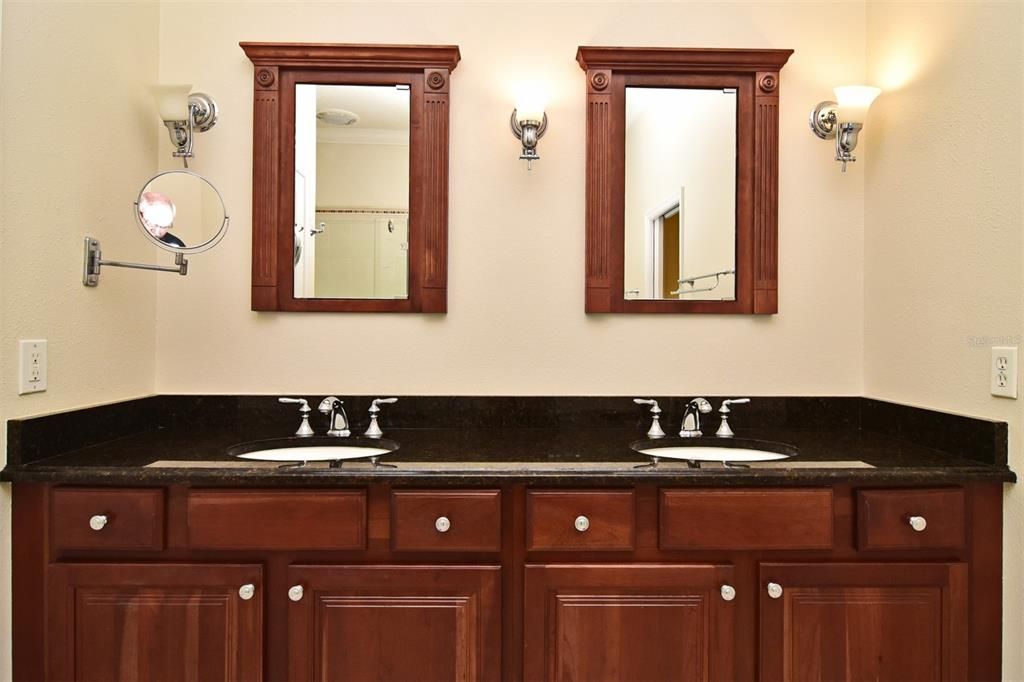 Primary Suite Double Granite Sink Vanity