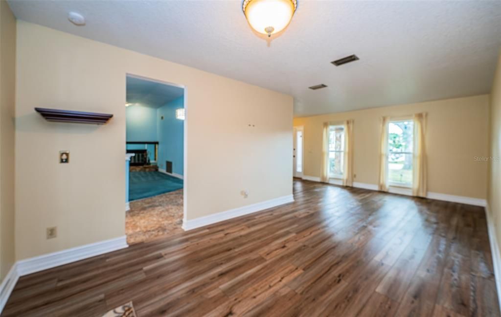 Dining room has access to the kitchen and family room.