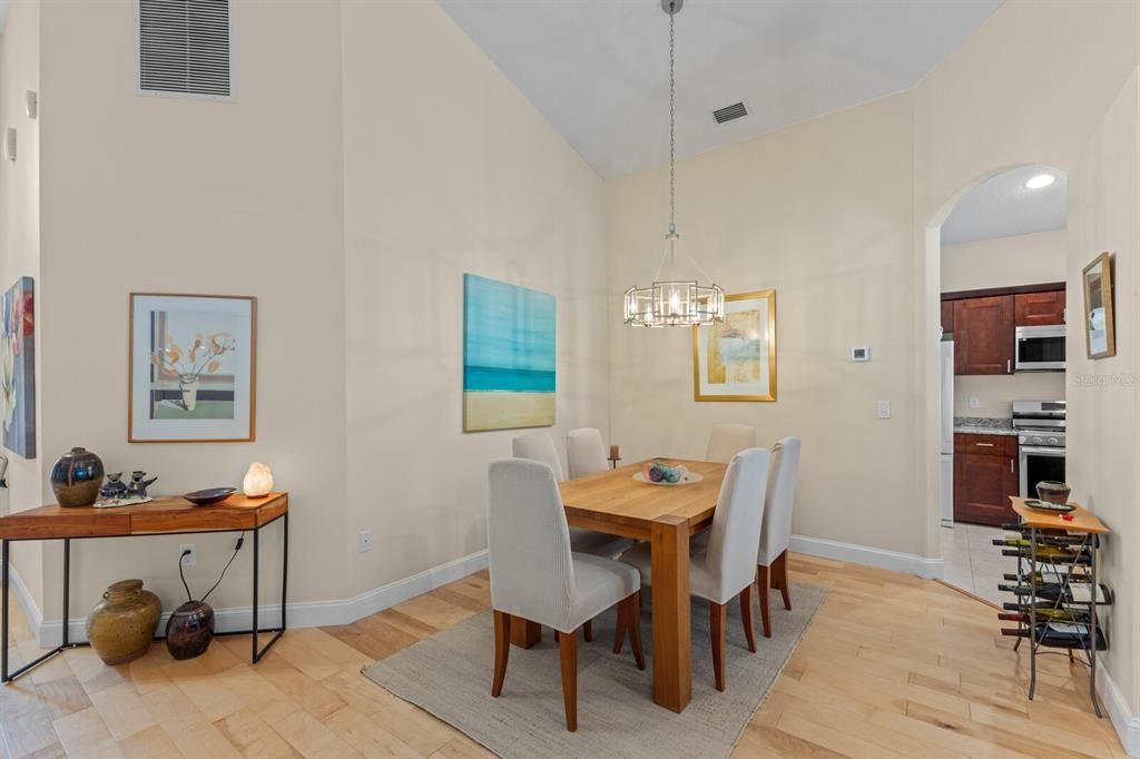 Large dining room with easy access to the kitchen