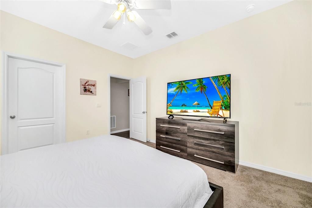 Large screen TV in Bedroom