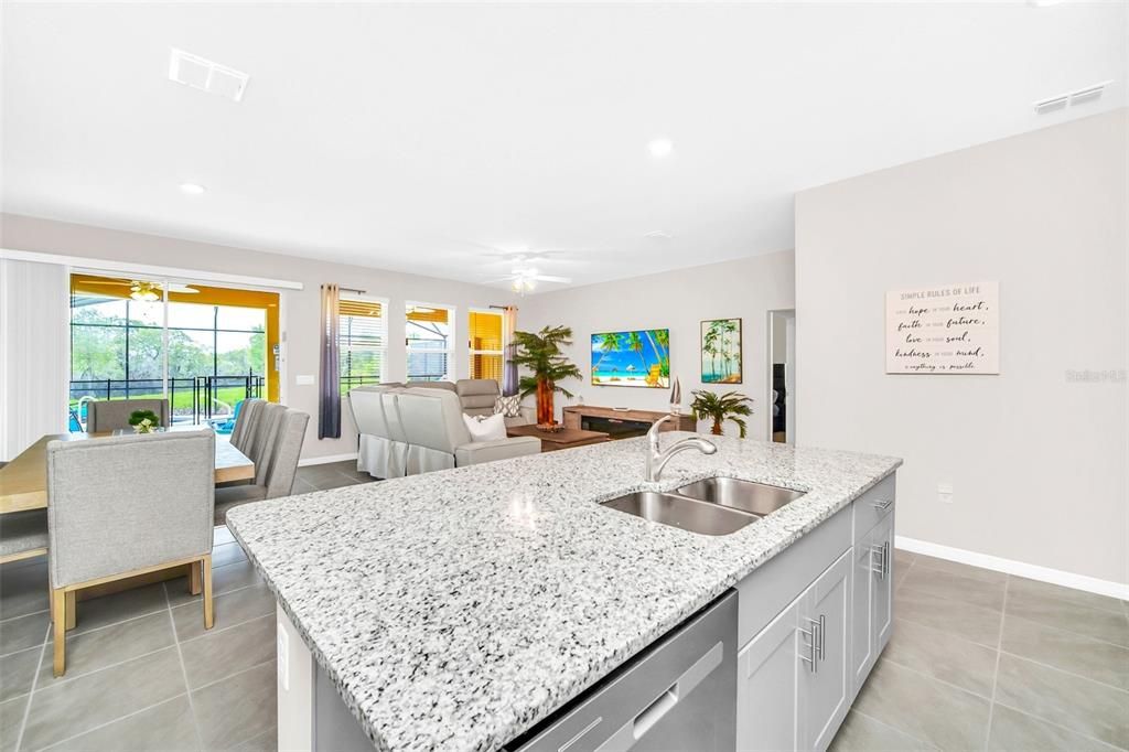 Kitchen Island with Double sink