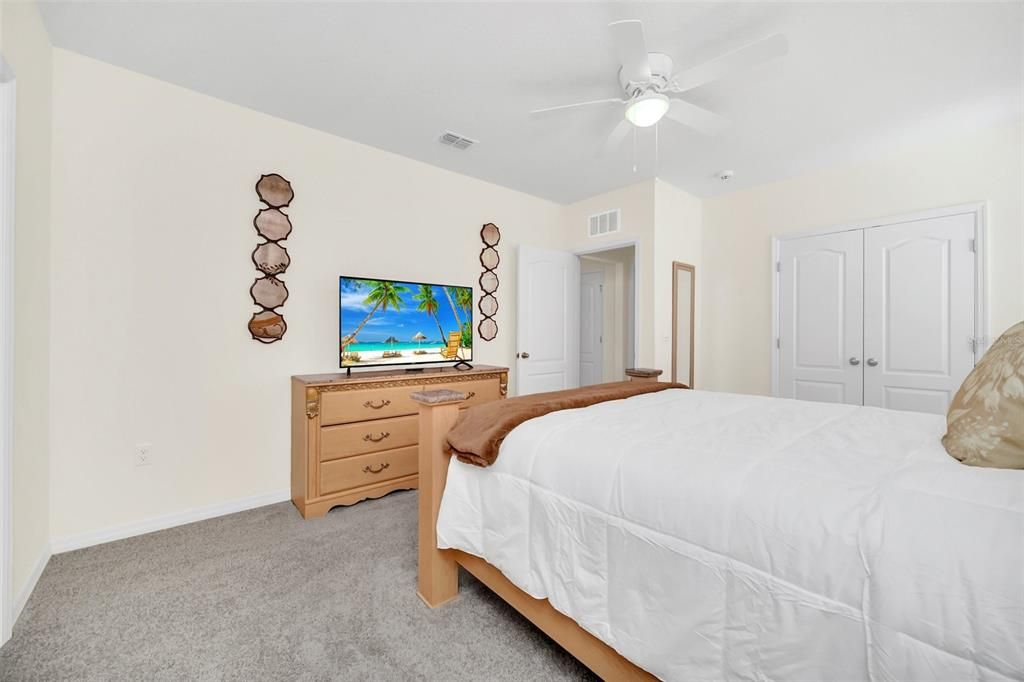 Spacious closet and TV