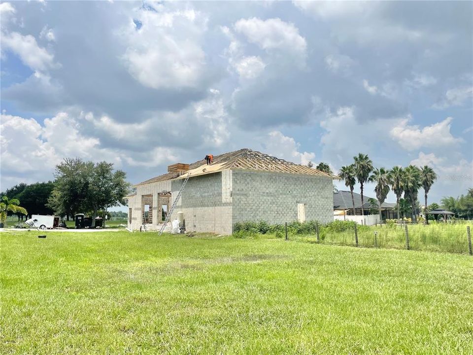 detached garage under construction currently