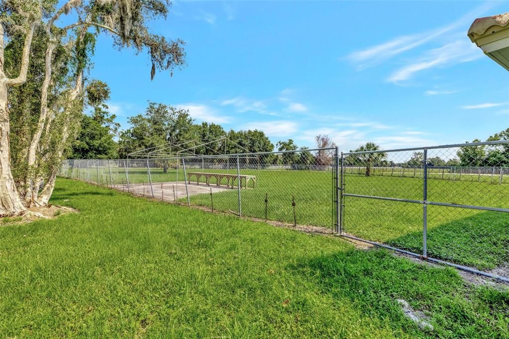 This ca.1/2 acre enclosure would be great for a vegetable garden, or pets.