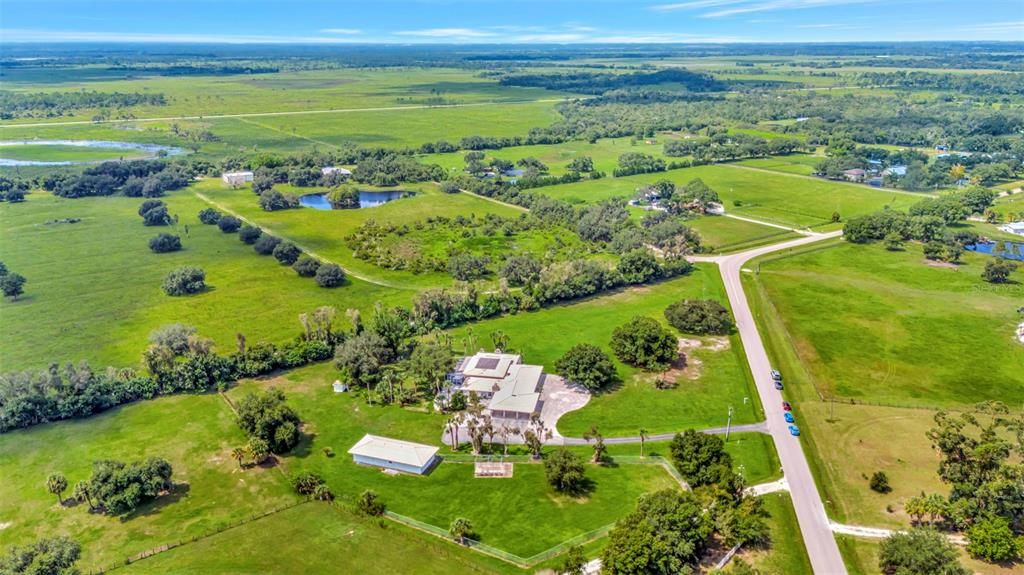 Aerial, looking west