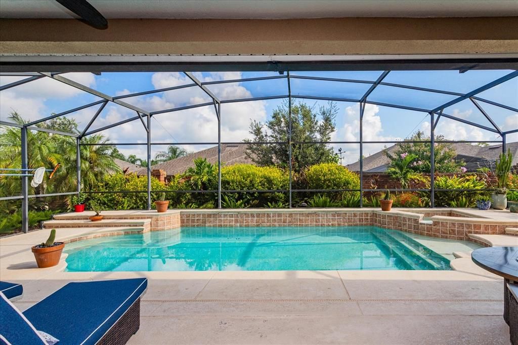 view from the family room and kitchen