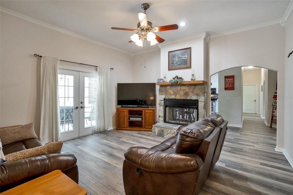 Living room with fireplace