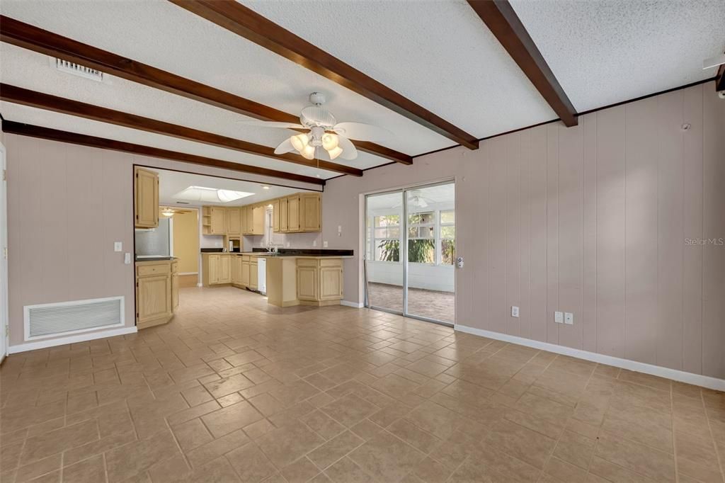 Family Room with Sliders to the enclosed porch