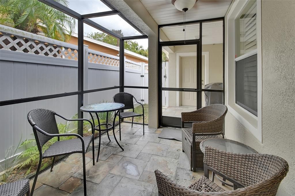 Partially covered screened Lanai