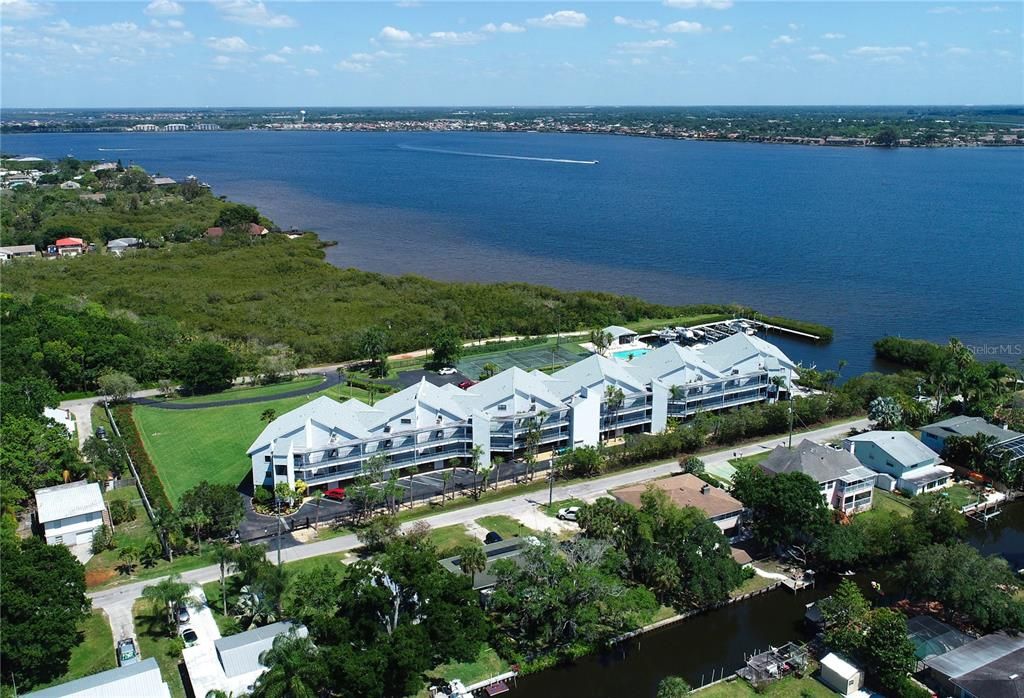 Aerial view looking Southeast