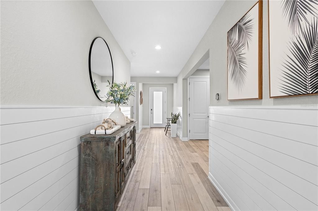 Expansive entryway hallway.