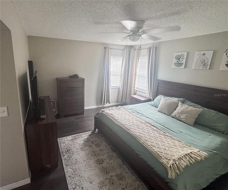 Primary bedroom with king size bed