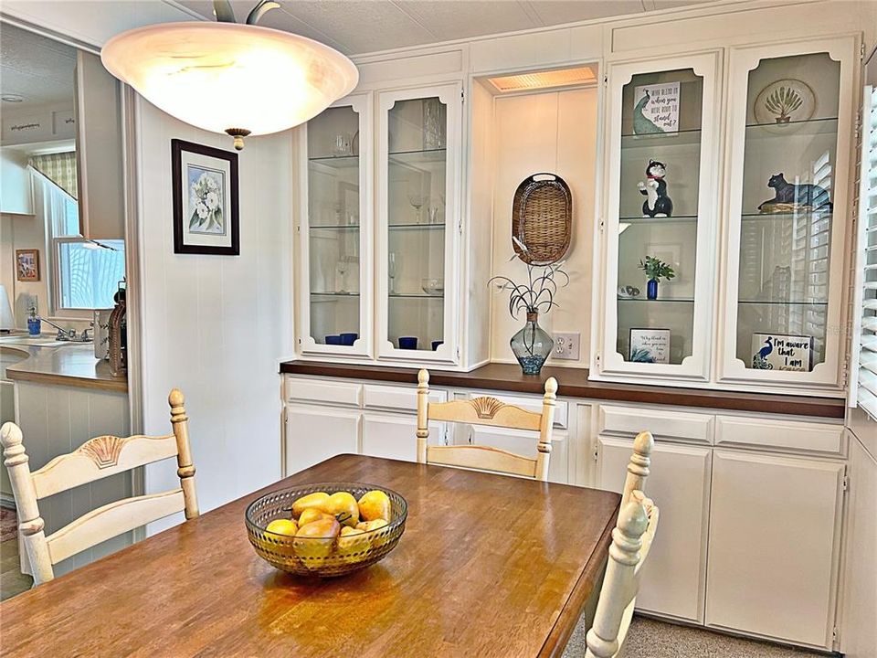 Dining room w buit in cabinet