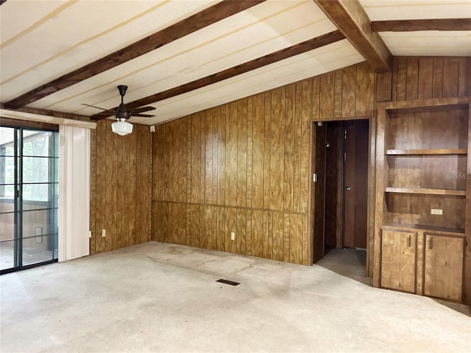 Large Family Room with built-ins